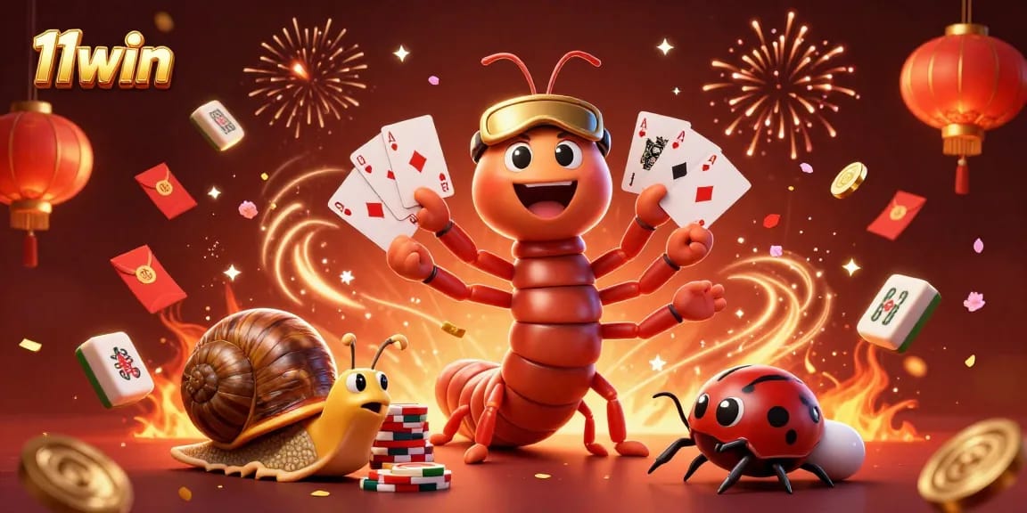 Experience the festive energy of 11win with a vibrant 3D casino scene full of action and excitement.