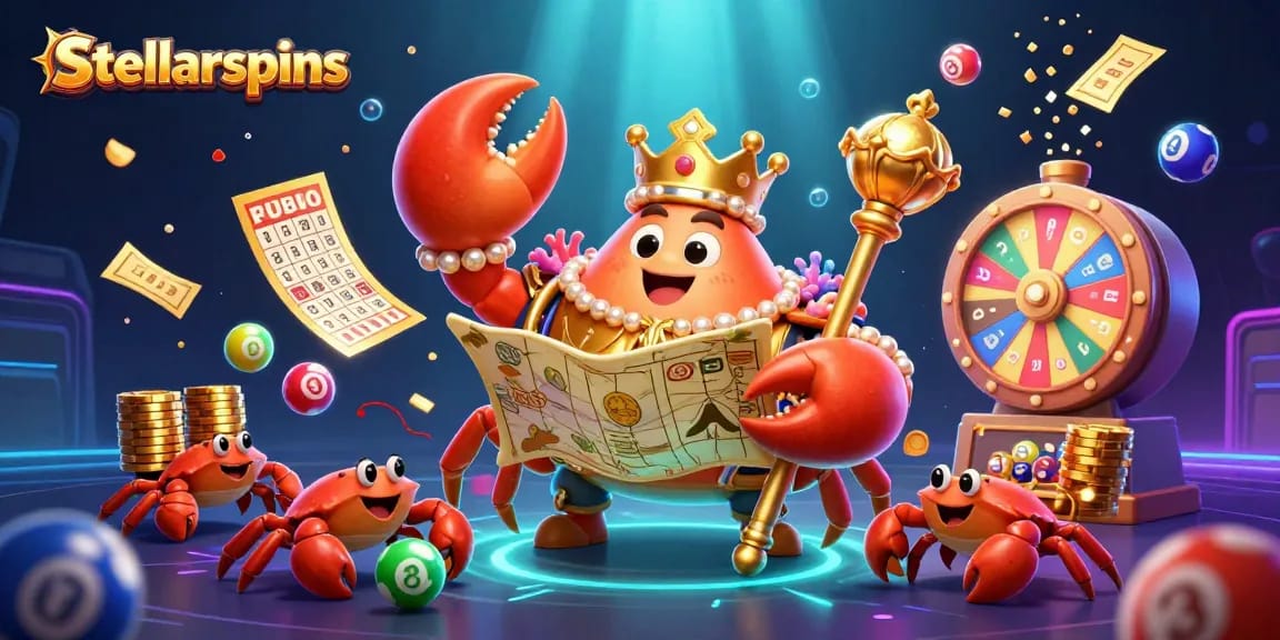 Engage in thrilling lottery action with stellarspins' vibrant crab emperor and colorful elements