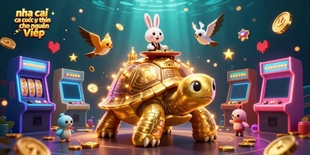 Play exciting games at nha cai ca cuoc uy tin cho người Việt with a vibrant 3D casino illustration.