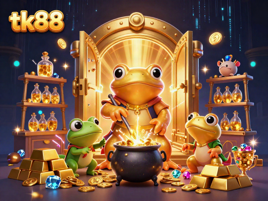 Experience the vibrant action of tk88, where a golden salamander alchemist transforms metals into casino treasures.