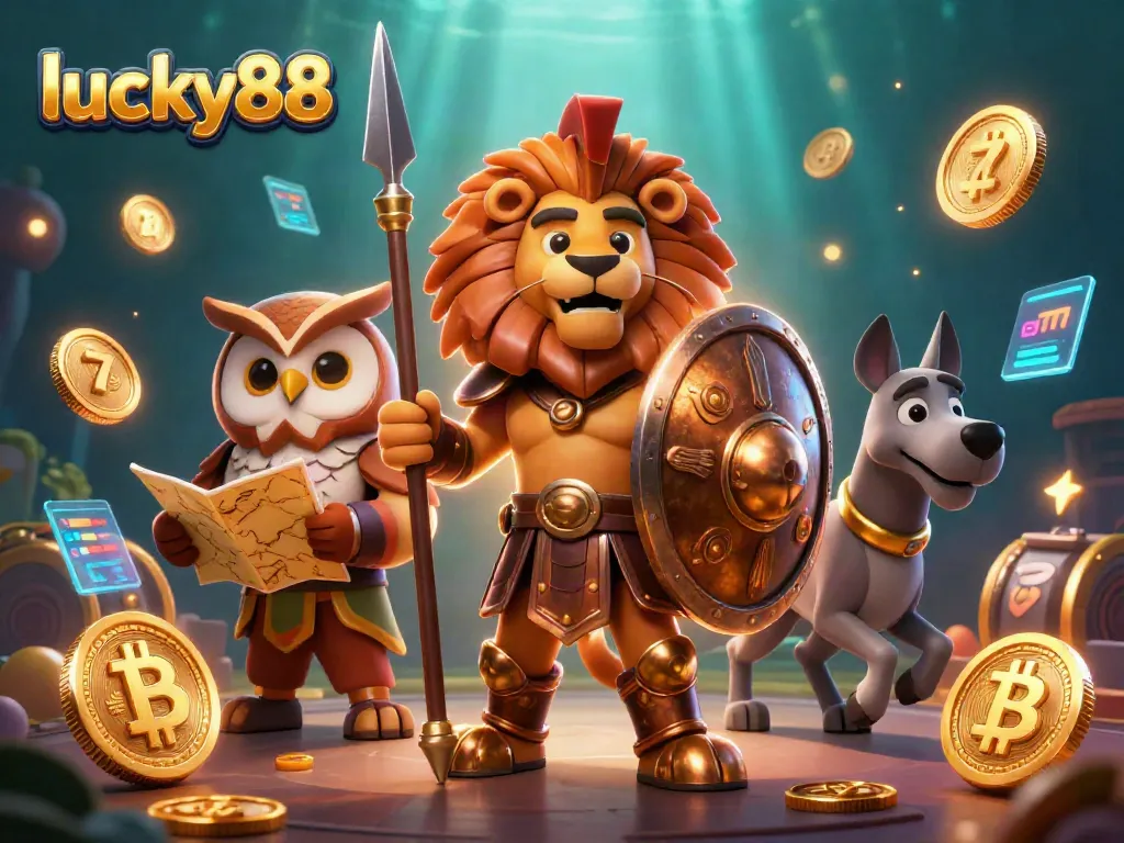 Engage with lucky88's thrilling gameplay featuring vibrant characters and dynamic casino elements.