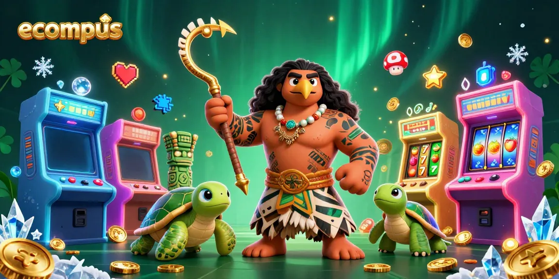 Engage in thrilling casino action with ecompus in this dynamic gaming scene featuring vibrant characters.