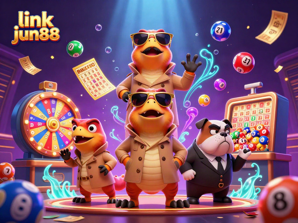 Experience a vibrant victory with link jun88 in this dynamic casino scene featuring playful raptors.