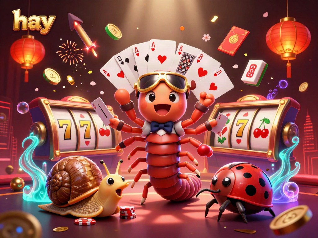 Experience excitement at hay casino with cartoon dealer and high-roller snail amid dynamic gaming elements.