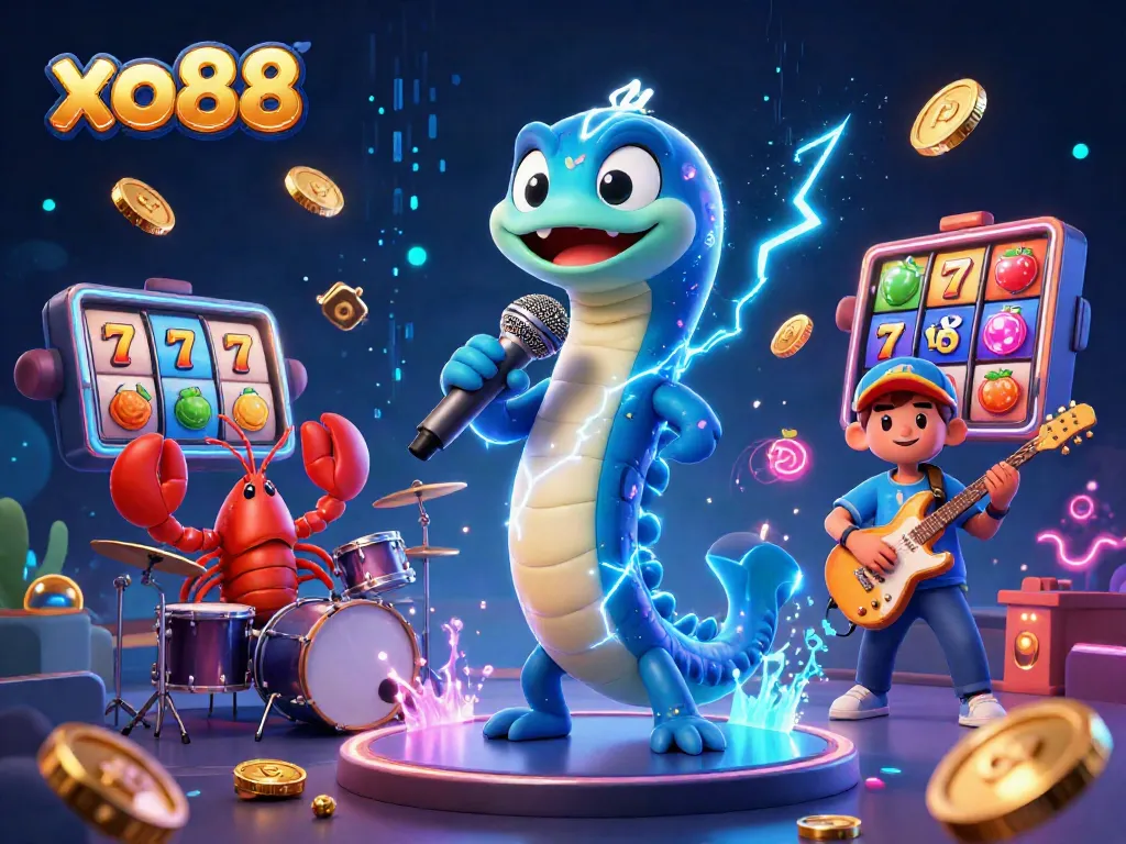 Experience thrilling gaming at xo88 with an underwater casino scene featuring vibrant characters and electric energy.