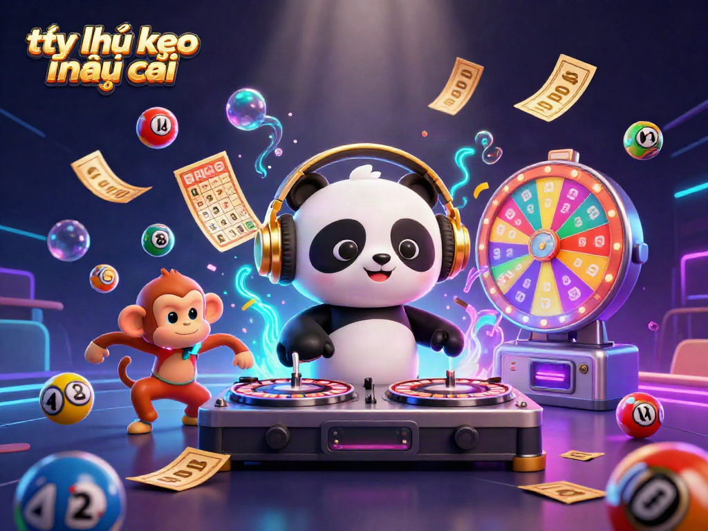 Engage with tỷ lệ kèo nhà cái in this vibrant, action-packed casino illustration featuring lively characters.