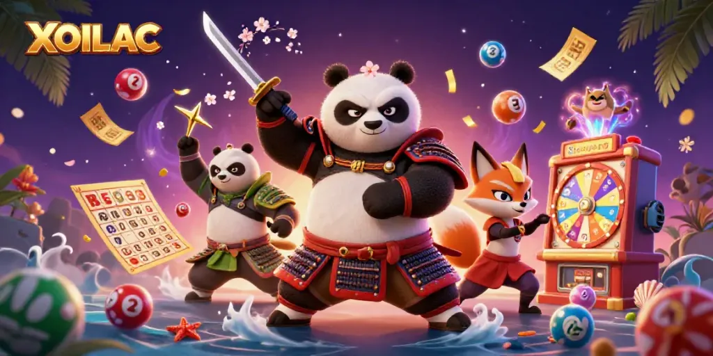 Experience the excitement of XOILAC with vibrant characters and dynamic gambling elements representing online betting.
