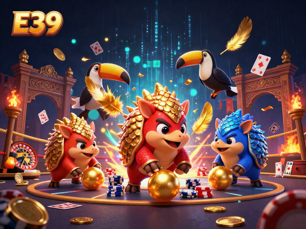 Experience dynamic betting action with E39 – rival pangolins in a live casino scene.