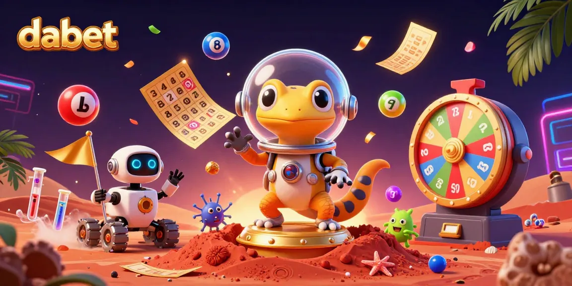 Explore dabet's golden casino treasures revealed by a Martian gecko and robot rover.