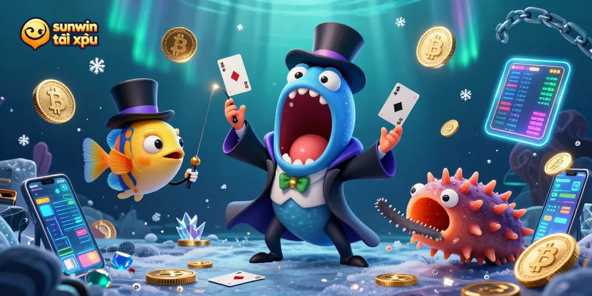 Engage in thrilling sunwin tài xỉu gameplay with vibrant casino-themed underwater characters in action.