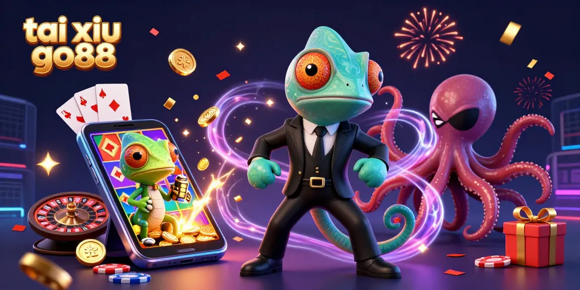 Engage with tai xiu go88 gaming excitement through vibrant 3D characters and casino elements.