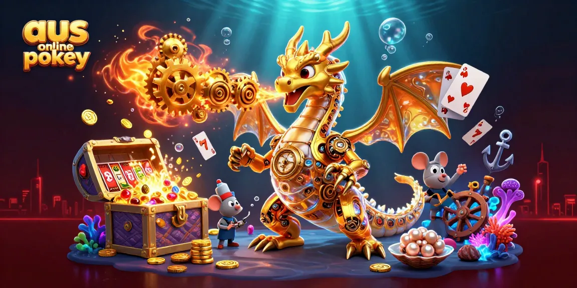 Play aus online pokies with thrilling 3D elements and vibrant underwater visuals.